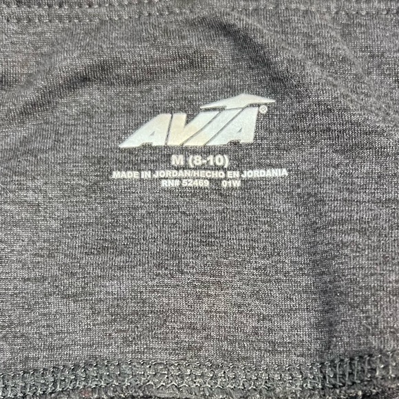Avia Cropped Mesh High Rise Workout Leggings Pockets Gray Black Medium - Picture 9 of 9